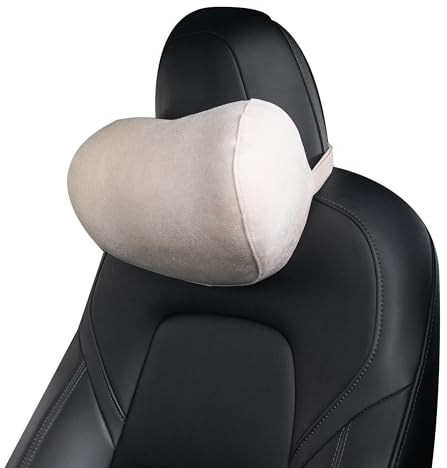 Forbell Auto Nackenkissen Ergonomisches Memory Foam Nackenstütze Auto Kissen für Kopfstütze, Weiches Auto Nackenkissen Kopfstütze für Komfort und Entlastung beim Fahren (1, Beige)
