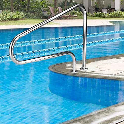MYRDBT Pool Rail Pool Railing, Pool Handrail, Pool Hand Rail,Deck-Mounted Railings,32 49 Large 3-Bend Swimming Pool Safety Handrails,Perfect Handle for Inground Pool Entry
