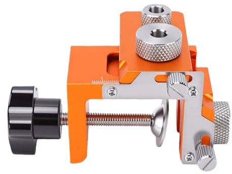 Generic Verstellbares Dübellehren-Set mit Edelstahl-Bohrhülse, Perfekt Zum Bohren von Löchern in Holztüren, 15–25 Mm Brettstärke