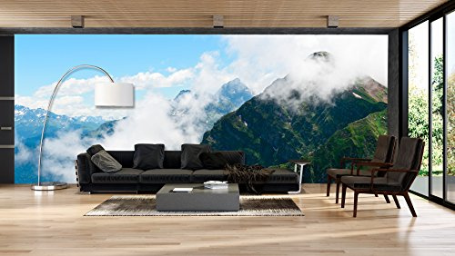 Fotomural Vinilo Pared Montañas Nubladas Sochi Rusia | Fotomurales Pared | Fotomural Decorativo | Mural | Vinilo Decorativo | Varias Medidas 200 x 150 cm | Decoración comedores Salones |