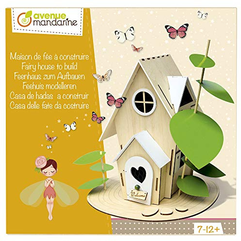MY MANDARINE CO174C - Boite créative enfant - MAISON DE FÉES À CONSTRUIRE - en BOIS - À partir de 6 ans, Couleurs :