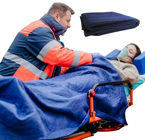 TIGA-MED Coperte Monouso per Pazienti 110x190 cm – 30 Pezzi – 400 g Extra Spessore – Coperta Termica per Ambulanza, Pronto Soccorso e Uso Sanitario