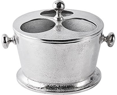 MichaelNoll Champagnerkühler, Weinkühler, Flaschenkühler, Sektkühler aus Metall, Party Getränkekühler, Aluminium, Silber - Kühler für Sekt, Wein und Champagner - XL 26 cm