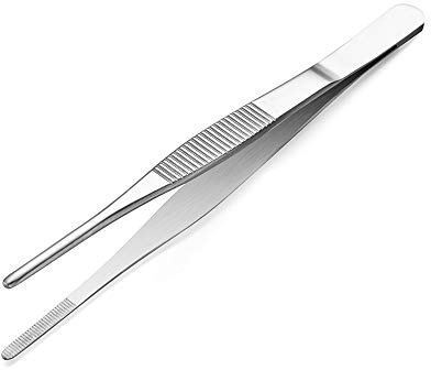Pince de cuisine en acier inoxydable - 20 cm - Ustensiles de beauté médicaux - Extrémités dentelées de précision droites - Outil de cuisine - Ustensiles de beauté médicale