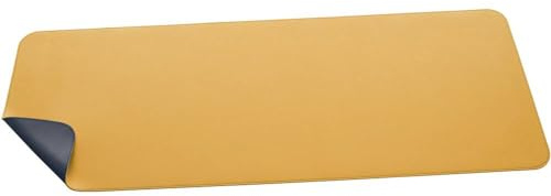 SIGEL Schreibtischunterlage Lederimitat doppelseitig 80 x 30 cm | SA601, Gelb-Grau, einrollbar, wasserdicht, rutschfest und 2 mm dünn