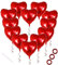 Ballon coeur, 30 pcs Ballon Coeur Rouge Hélium,Ballons de Fleuret en Forme de Coeur pour la fête, Anniversaire, Saint Valentin, Mariage, fiançailles, fête des mères décoration romantique