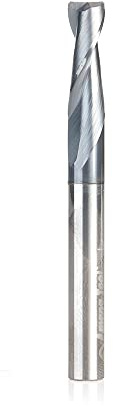 Amana Tool 51676 SC Spiral for Steel Stainless Steel & Non Ferrous Metal with AlTiN Coating 2-Flute x 1/4 D x 3/4 CH x 1/4 SHK x 2-1/2 Inch Long Up-Cut Router Bit / 45 Deg Corner Chamfer End Mill