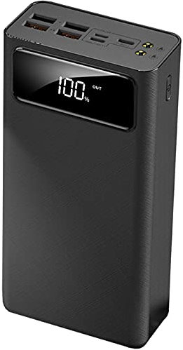 CDBK Batterie Externe 50000Mah Chargeur Portable avec 3 Entrées Et 4 Sorties, Power Bank avec Lampe De Poche & Écran LCD, Port D'entrée De Type C, Batterie Portable pour Iphone Samsung Ipad,Noir