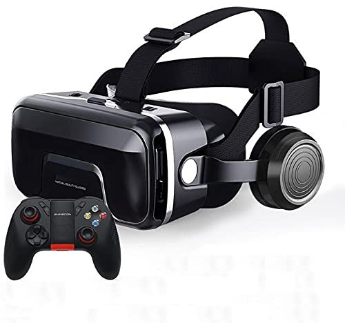 Auriculares VR Gafas 3d Gafas Realidad Virtual Sonido Estéreo 3D Auriculares Realidad Virtual Para Juegos Realidad Virtual Con Mando Distancia Compatible Todos Teléfonos Inteligentes ( Color : 12B04 )