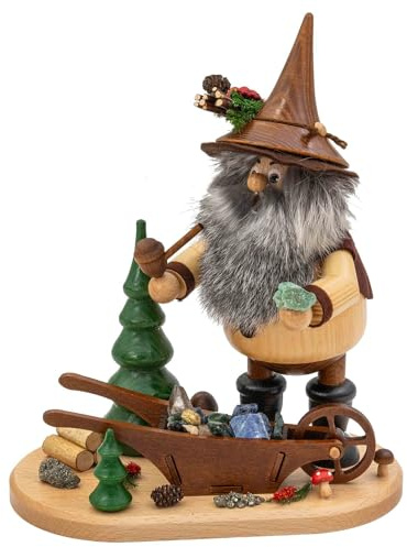 Drechselwerkstatt Uhlig Räuchermännchen Erzwichtel mit Erzkarre - 26 cm