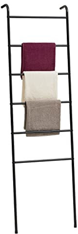 Handtuchhalter MORBIO aus Metal mit 6 Stangenl, Stabiler Handtuchständer als Leiter,Zeitlose Handtuchleiter im Industrial Stil in schwarz