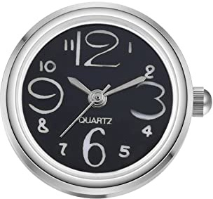 JewelryWe Ringuhr Fingeruhr Damen Ultradünn Rund Analog Quarz Ring Uhr Verstellbar Fingerringuhr Uhrenring Silber Schwarz