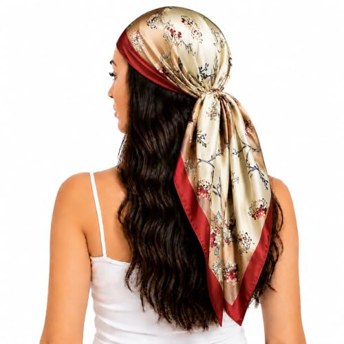 FAIRYGATE Seide Schal Damen Halstücher Seidentuch Schals Halstuch Seidenschal Scarf Bandana Taschentuch Handgelenk Kopftücher Einheitsgröße 78