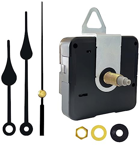 DEEWISH Movimento dell'orologio al Quarzo - Meccanismo di Sostituzione a Batteria per Orologi da Parete Fai-da-Te, Lunghezza Totale dell'albero 20mm (25/32pollici), lancette Nere B