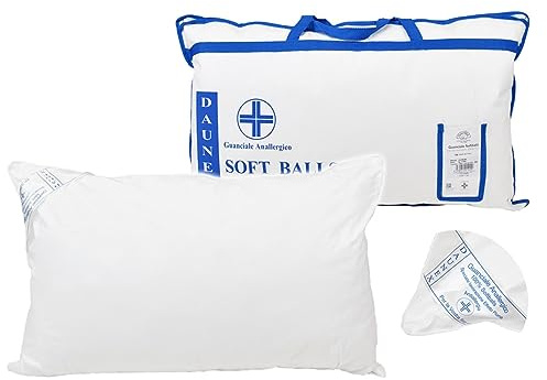 Vico Casa® Guanciale Letto 50x80cm anallergico, composto da piccole sfere di Microfibra effetto piuma - cuscino del Trentino MADE IN ITALY by Daunex modello Softballs