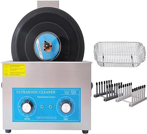 Máquina de Cavitación Sónica Portátil de 6,5 L, Limpiador Ultrasónico de Discos de Vinilo, Limpieza Por Vibración de Doble Frecuencia, Limpieza de 1 A 6 Discos de Vinilo Para Gafas de Retención