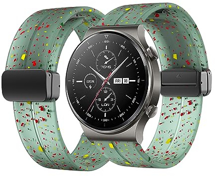 Silikon Armband für Huawei Watch GT2 Pro Magnetisch Armband 22mm Ersatzarmband Sport Silikon Weiches Armbänder mit Herren Damen Sportarmband mit Huawei Watch GT 2 Pro Ersatzband (17,22mm)