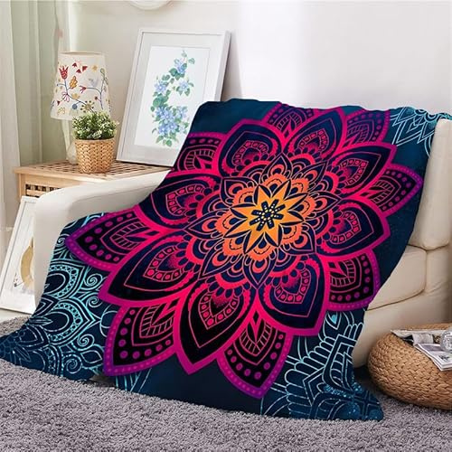 Kuscheldecke Flauschig Decke 180x220 Persische Rote Geometrie Warm Flanell Fleecedecke Abstrakt Bunt für Sofa und Bett, Gemütlich Weich Wohndecke als Tagesdecke Sofadecke Kniedecke