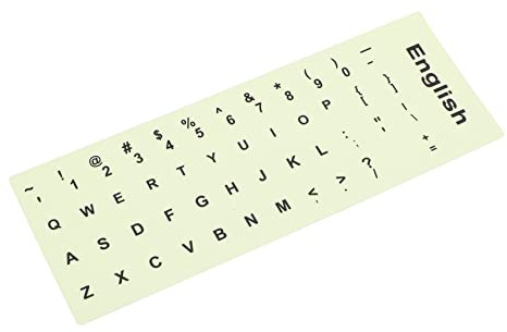 Gadpiparty Nachleuchtende Tastaturaufkleber Wasserfester Kleber Khaki 1 Blatt für Desktop und Laptop Tastatur