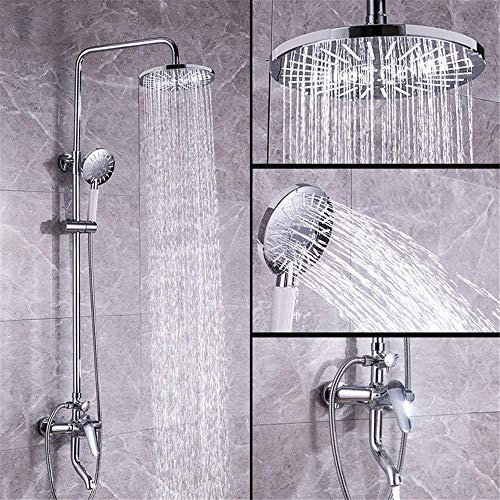 Duschsystem Duschsysteme mit Regendusche und verstellbarer Handbrause und Wannenarmatur, Badezimmer-Nachrüst-Duschset-Armaturen, Chrom-Finish