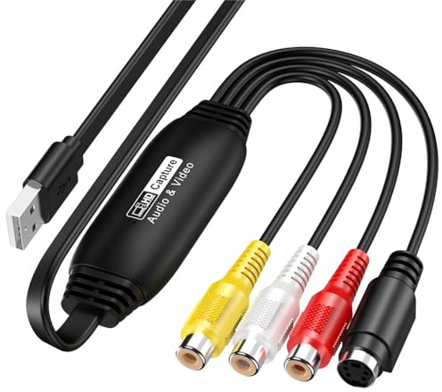 H.May USB Video Capture Card,Drive-free AV Signal Capture Data Collector,Video Grabber for 1080PWIN System,Windows,Mac OS,Linux,OBS/Potplayer/QuickTime/XSplit,etc