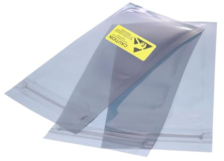 QUARKZMAN Antistatiska skyddspåsar 50 st 2,4 x 3,5 tum (6 x 9 cm) fällbara med hårddisketiketter HDD SSD PCB-kort