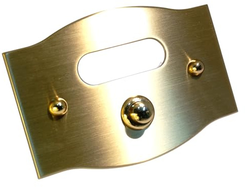 Neroni Mameli Campanello in Ottone Satinato per Esterno abitazione - Porta Ingresso Casa, con Pulsante - Modello Costantino - Made in Italy