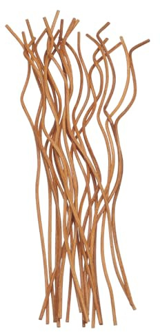 uxcell 20Pcs Wavy Rattan Reed Diffuser Sticks, 28cm/11 Natural Wooden Rattan Fragrance Diffuser Refill Sticks Replacement for Home, Bedroom, Hotel, Bathroom Shelf Decor (Light Coffee)