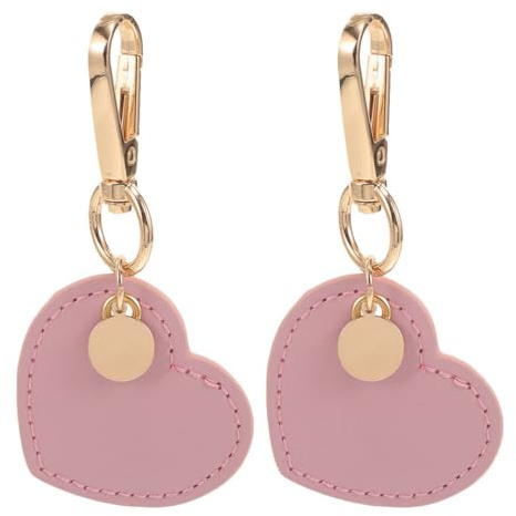 LIFKOME Herz Schlüsselanhänger Aus Pu-Leder 2 Stück Schlüsselanhänger Anhänger Für Handtasche Geldbörse Und Rucksack Dekorativer Taschen Charm 9.00 X 4.50 X 1.00 cm