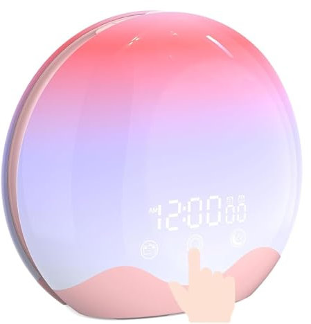 LIULIQ Sveglia Intelligente All'alba Luce Sveglia, Timer Spegnimento con Simulazione Alba/Tramonto, 6 Suoni della Natura E 12 Effetti di Luce Sfumati per Adulti Che Dormono Pesantemente