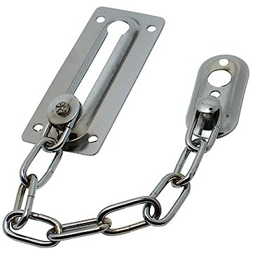 jojofuny Chaîne De Porte De Sécurité En Fer Pour Armoire Protection Antivol Design Extrudé Verrouillage à Loquet Pour Portes Battantes 1 Pièce Argenté