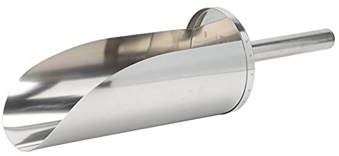 IMIKEYA Stainless Steel Food Scoop for Kitchen and Bar Use, Thickened Sturdy Ice Scoop with Smooth Rounded Edges for Ice Cubes and Rice Handling, Silver Finish