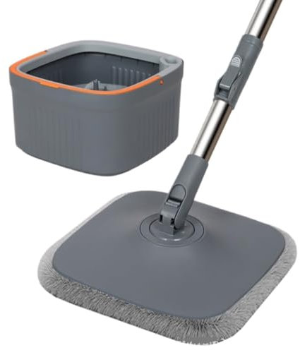 Fregona Mopa Juego De Cubos For Fregona Sucia, De Uso Dual, For Uso En Seco Y Húmedo, con Trapeador Plano Giratorio Y Manos Libres For El Hogar Fregona para Limpieza
