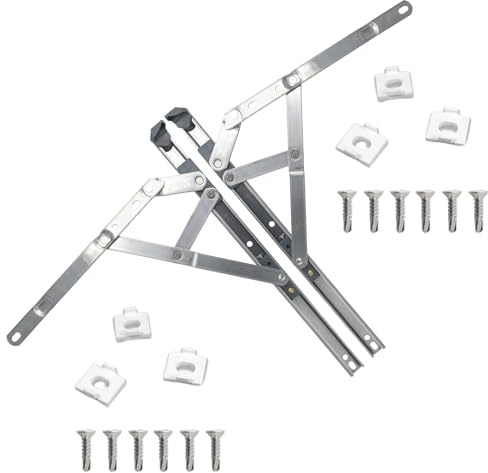 Egress Friction Stay Window Hinges 16 – Universal uPVC Easy Clean Hinges – 13mm & 17mm Stack Heights – Double Glazing Friction Stay Window Hinge Kit