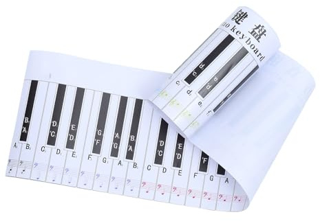 EPIGEIST 88-tasten Klaviertastatur Anleitungspapier 1 Stück Pvc | Weiß, Handgerollt und Anti Ink, Klare Druckung mit Passender Tastenabstimmung
