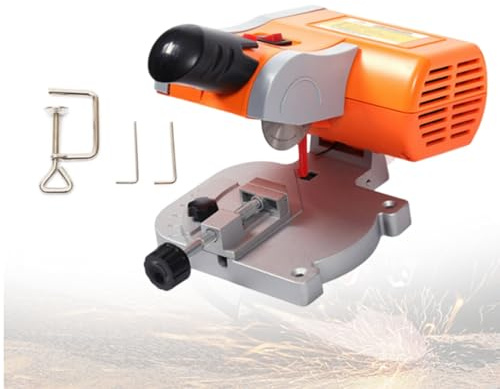 Mini Mitre Saws 90W Chop Saw 7800R/Min 0-45° Bevel Cutting Plastic Wood Metal Cutter 5Cm Blade Bench Saw Mini Cut Off Machine Limit Switch Multi-Functional Table Saws