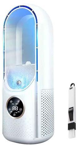 Blade-Free Silent Portable Air Conditioner for Home and Office - Belyser, USB Personal Mini Air Conditioner with 6 Wind Speeds & 6 Timers Mini AC Unit Desktop Cooling Fan for Home Camping (White)