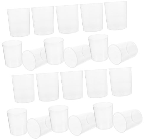 Angoily 30Pcs Graduated Clear Measuring Cups Beakers for Laboratory Classroom Use Smooth Pouring Easy to Clean for Liquid Measurement