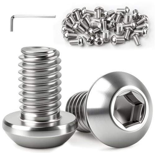 qjuwhua M3 x 6 mm linshuvudskruvar insexkant 304 rostfritt stål platt huvudskruvar linshuvudskruvar M3 rostfritt stål runda huvudskruvar rostfria skruvar helgängade för möbelmontering (100 stycken)