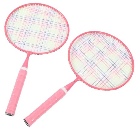 Generic Ensemble de Raquettes de Badminton pour Enfants Kit de Badminton pour Enfants Léger et Durable avec 2 Volants et 1 Balle de Tennis de Table pour Les Jeux de Sports de Plein Air (Rose)