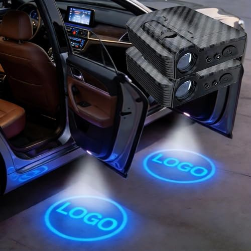 2 PCS Custom Car Door Projector Lights Personalised Car Logo Step Lights for Doors LED Car Door Welcome Light Customised Image Upload Car Accessories