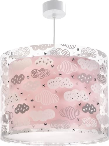 Dalber Kinder Pendelleuchte Clouds Wolken Rosa 41412MS | Hängelampe; Deckenleuchte; Kinderzimmer; E27 - 1 x 15W