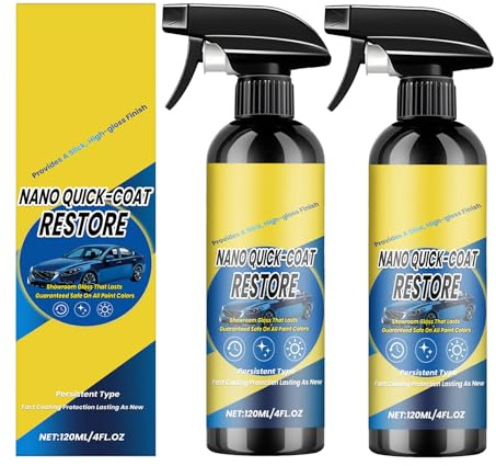 2PCS Nano Quick Coat Restore Car Polish Spray for Shine and Protection, 2026 Nano Ceramic Coating Spray for Cars,Waterless Wash Automobile Quick Effect Coating Agent,Dust Proof & Car Scratch Remover
