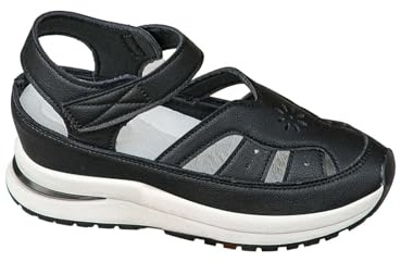 Générique Sandaler för kvinnor bekväma sandaler dam sportskor lediga lediga genombrutna tofflor enfärgade lätta tofflor andningsbara plattformsskor chic, svart, 41 EU