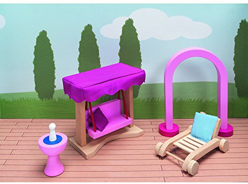 Goki 51773 - Puppenmöbel Schloss Gartenmöbel