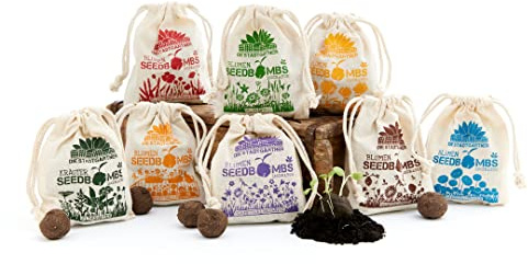 Die Stadtgärtner – Seedbombs Komplettpaket I Komplett-Set aus 8 verschiedenen Sorten Samenbomben I 100% ökologisch & mindestens 2 Jahre haltbar I Sichere dir das Vorteils-Set