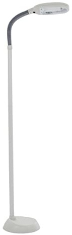 Lavish Home Floor Lamp - Full Spectrum Natural Sunlight Lamp with Bendable Neck - Reading, Craft, Studying, and Esthetician Light (Beige)