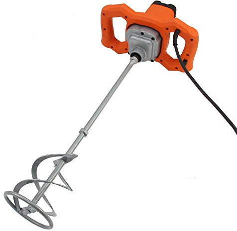 T-Mech Hand-Held Electric Paddle Mixer 1600W Plaster Mixing Tool Paint Stirrer M14 140mm Mixing Paddle 230v 13A UK Plug