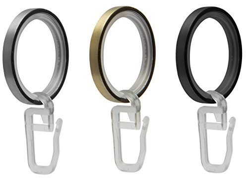 Garduna 100 FLACHRINGE | schwarz | Set à 100 Stück | Metall - mit Gleiteinlage | für Ø16 & Ø20mm Gardinenstangen