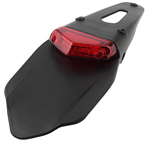 KATUR Bakre skärm LED-broms röd bakljus lampa med fäste för off-road motorcykel motocross dirtbike (röd lins)